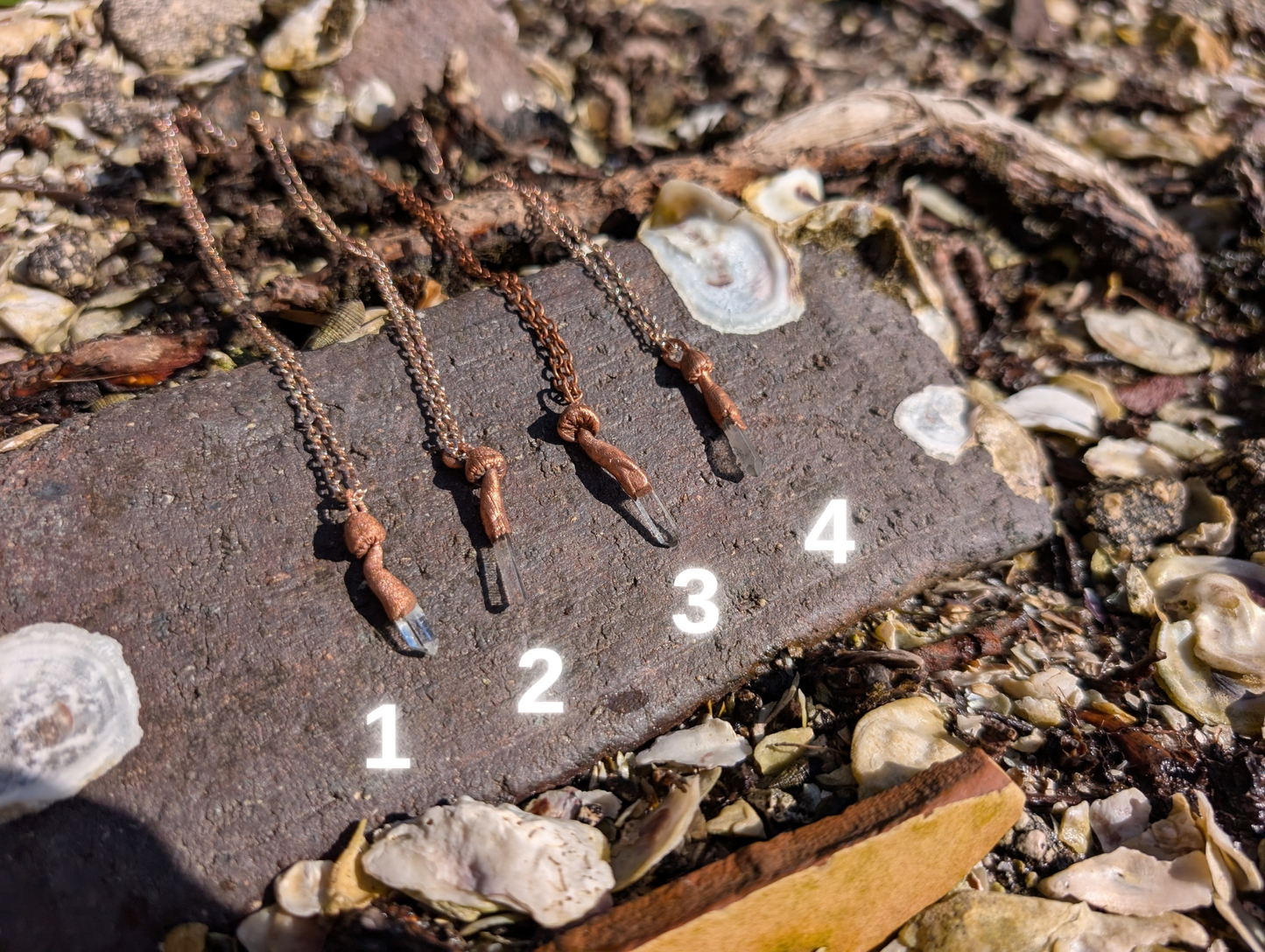 Mini Mushroom Quartz Pendant Necklace (multiple one of a kind options)