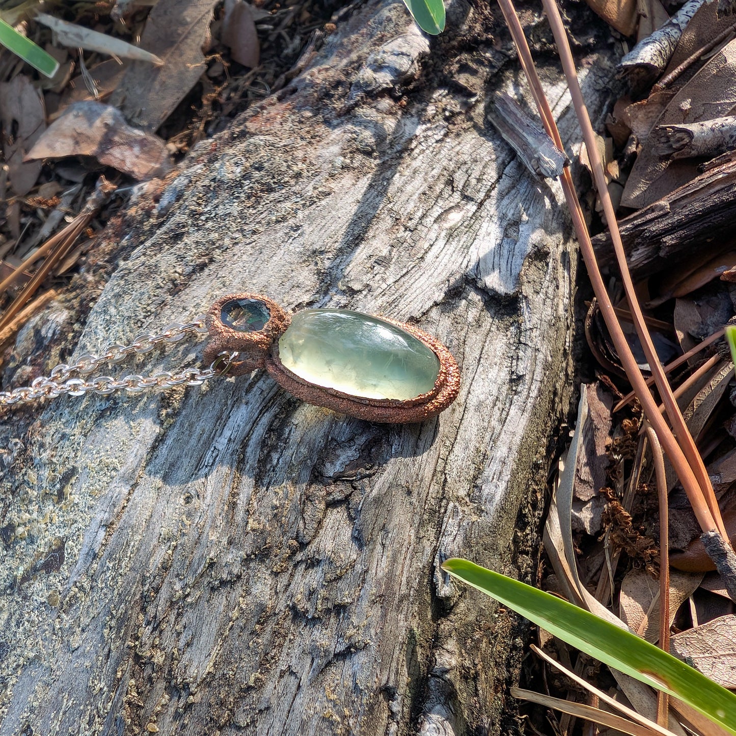 Mystic Topaz + Prehnite Pendant Necklace