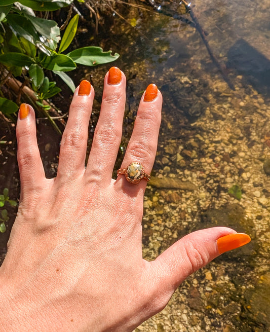 Bumblebee Jasper Copper Ring