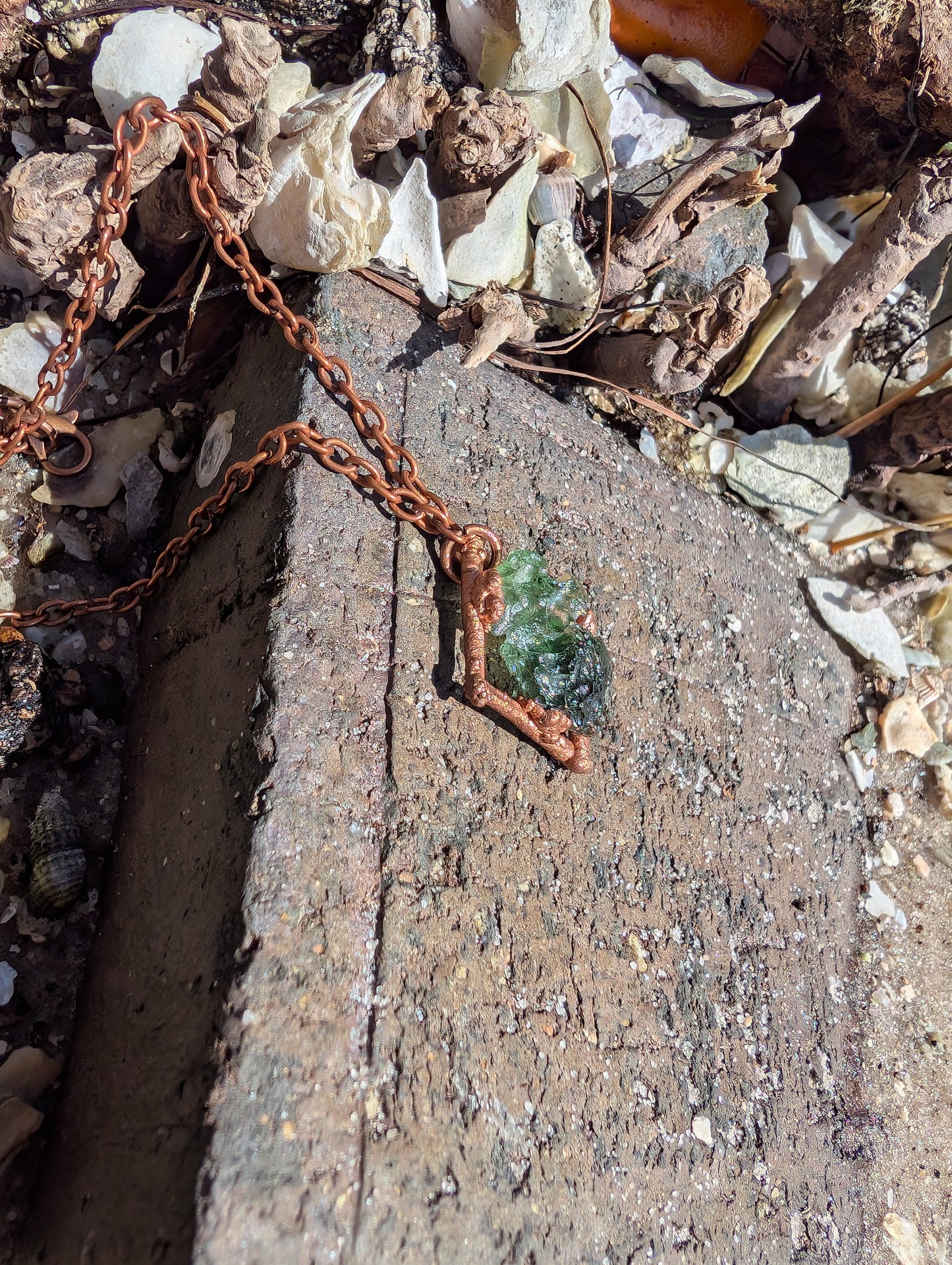 Moldavite Diamond-Shaped Necklace