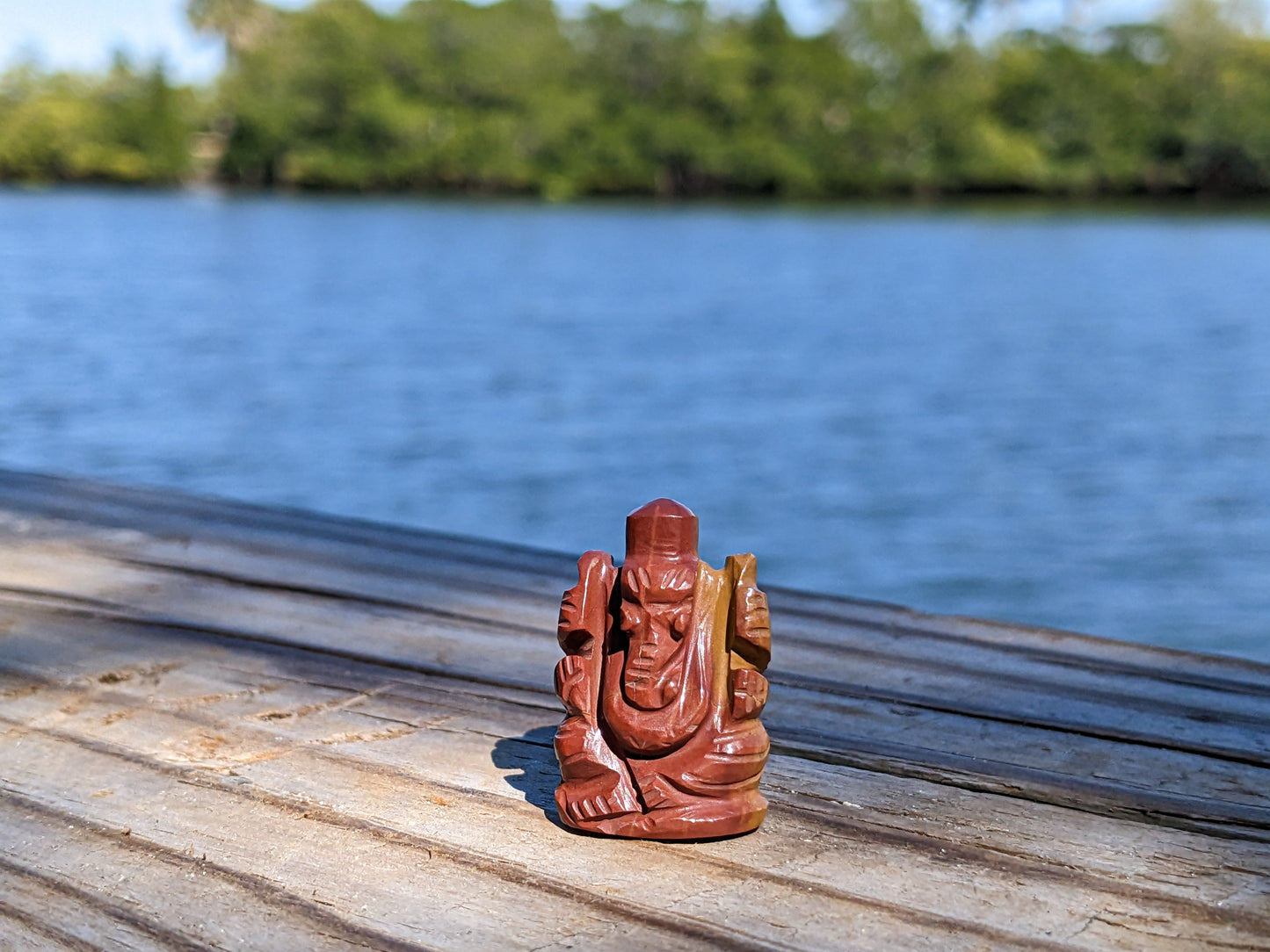 ONE Small Red Jasper Ganesh Statue